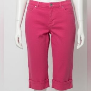 Gloria Vanderbilt   All-Around Slimming Effect, Capris Jeans, Dark Pink,16,GUC✔️